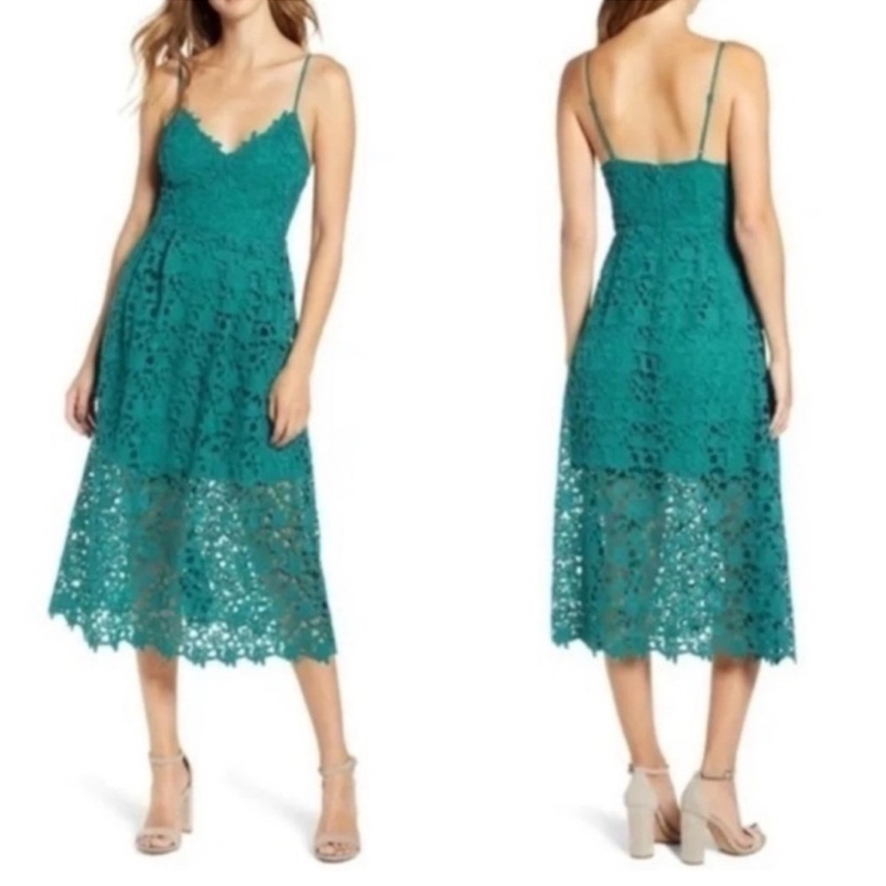 ASTR the Label Lace V-Neck Midi Dress